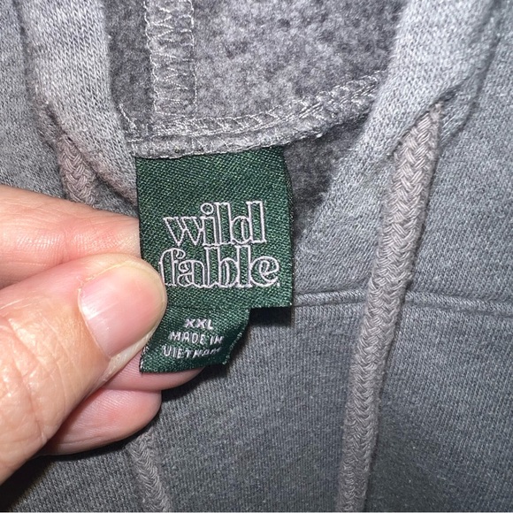 Wild Fable Heather Gray Basic Hoodie XXL cropped hoodie with strings‎ - Picture 8 of 8